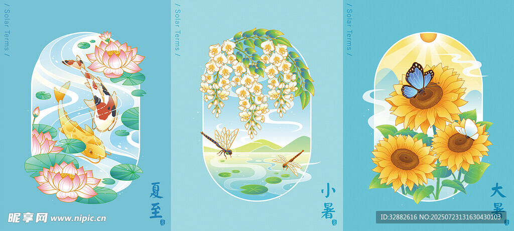 唯美花卉插画艺术作品 四季插画
