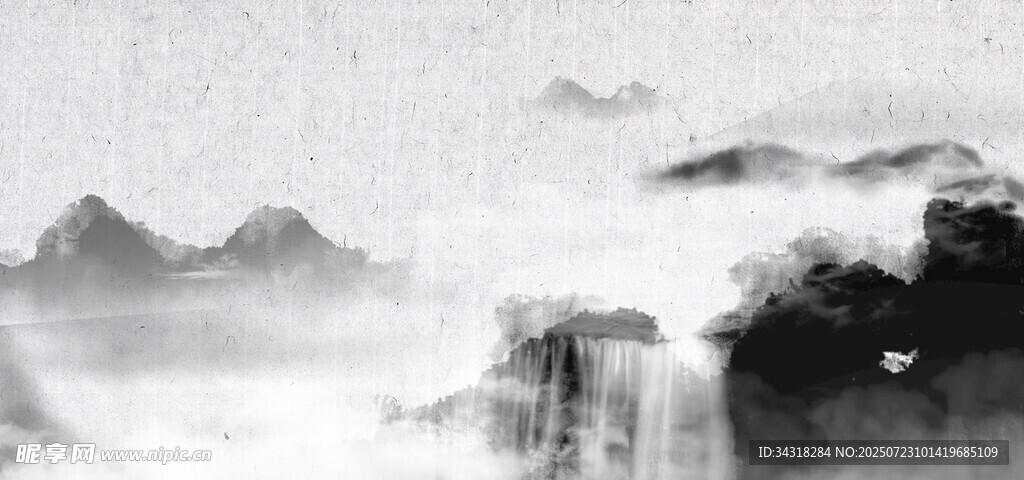 水墨山水间的缥缈景致