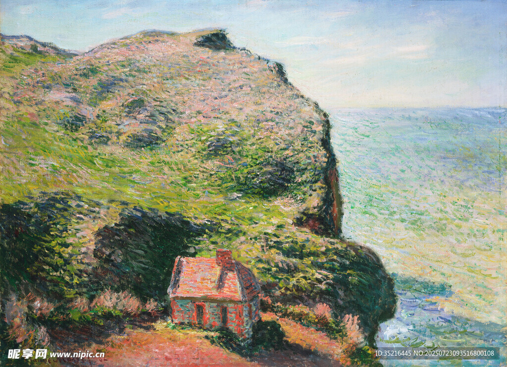 悬崖边的小屋与壮阔海景