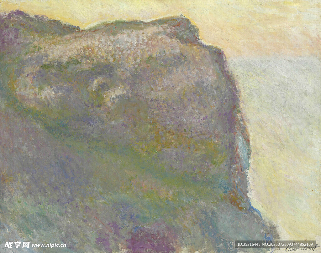 海边岩石风景绘画