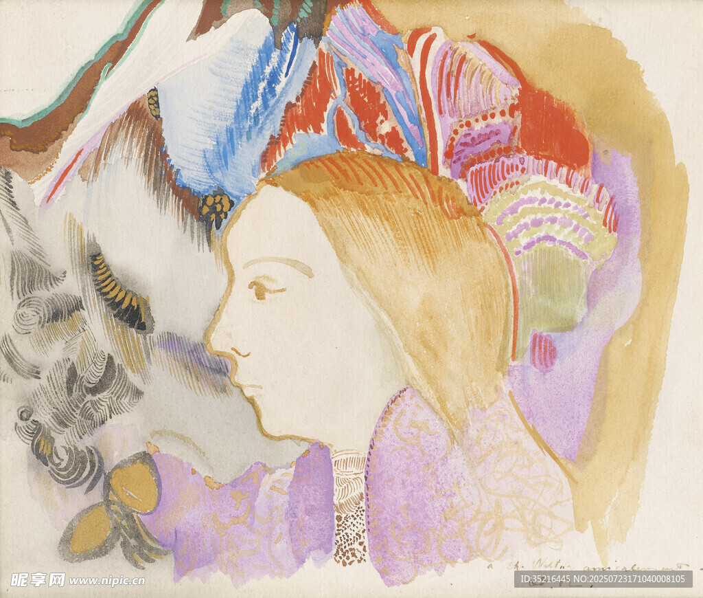 梦幻风格女性与动物插画
