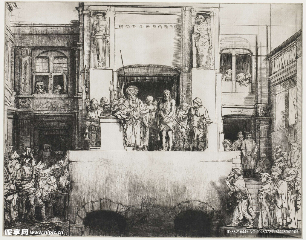 古典场景人物群像画作