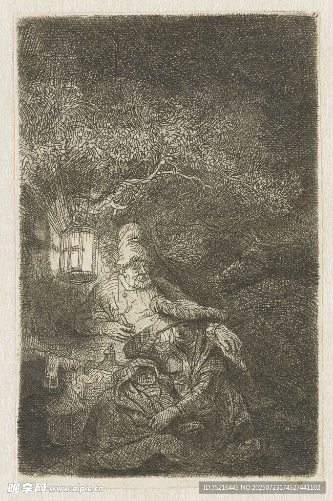 复古风景版画