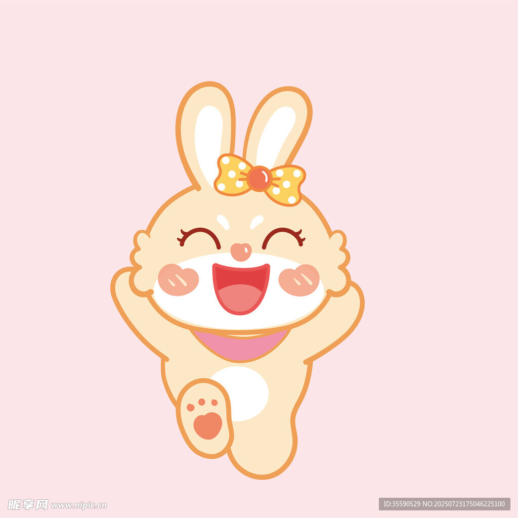 可爱小兔开心模样