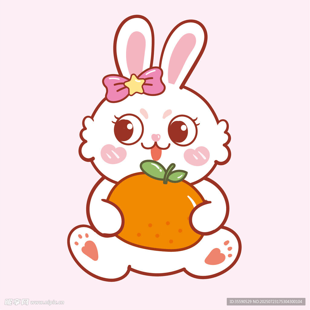 可爱小兔抱胡萝卜