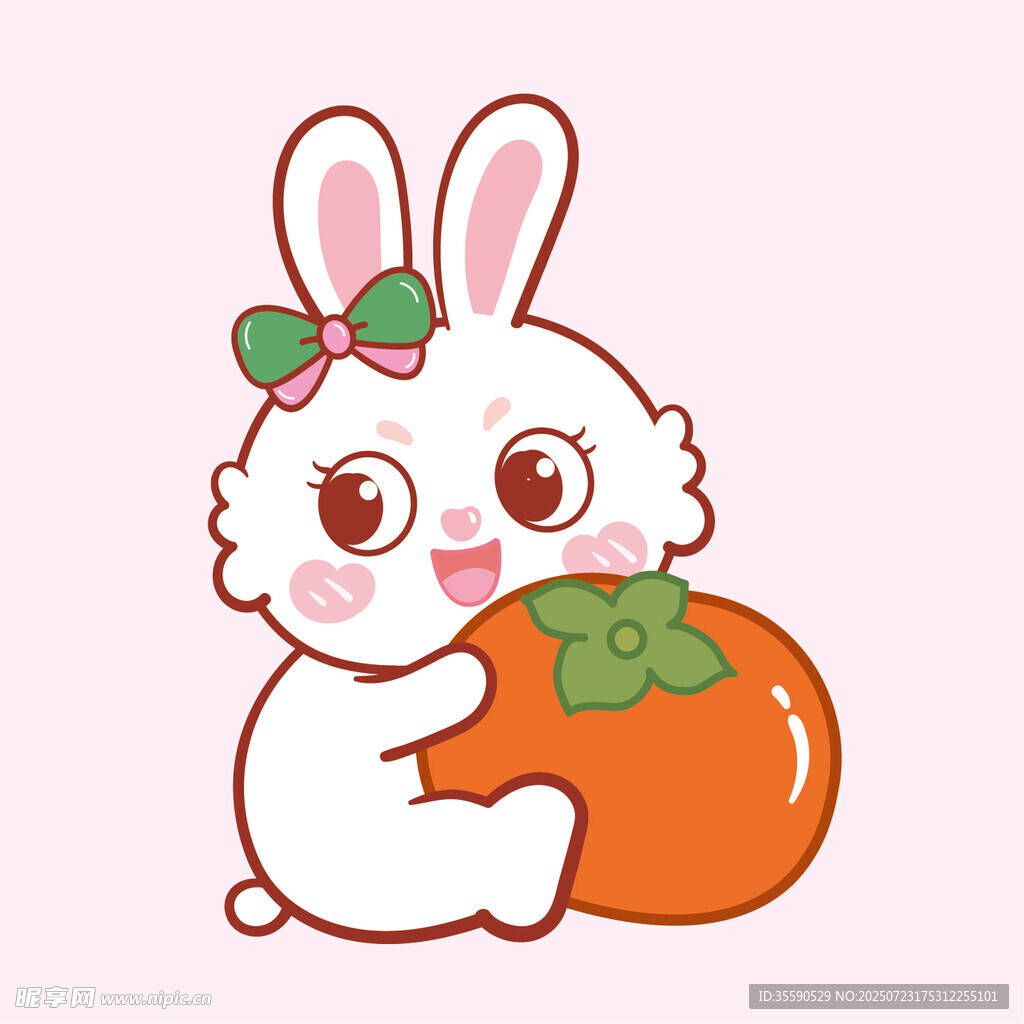 抱胡萝卜的可爱兔子