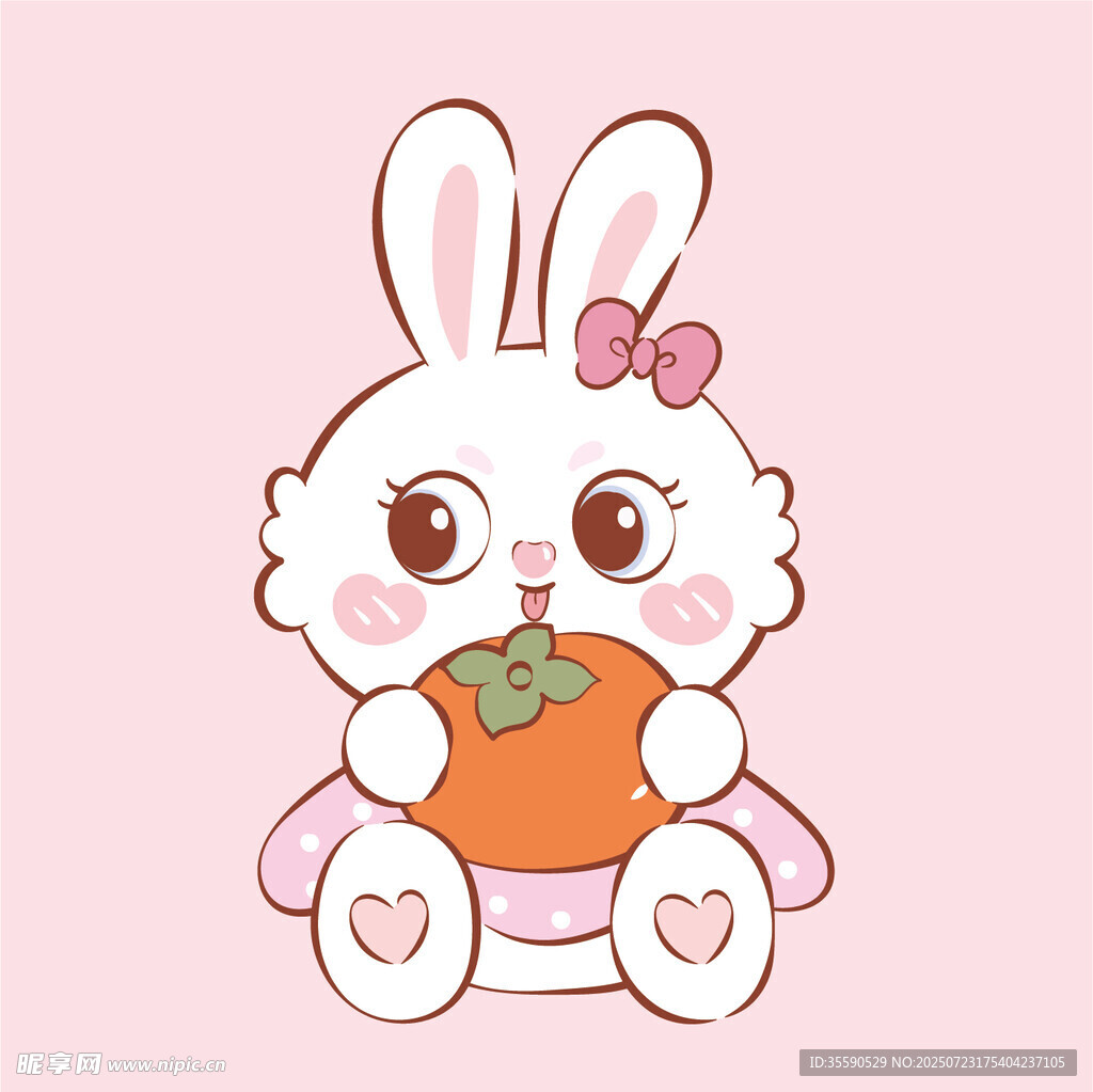 可爱兔子抱胡萝卜插画