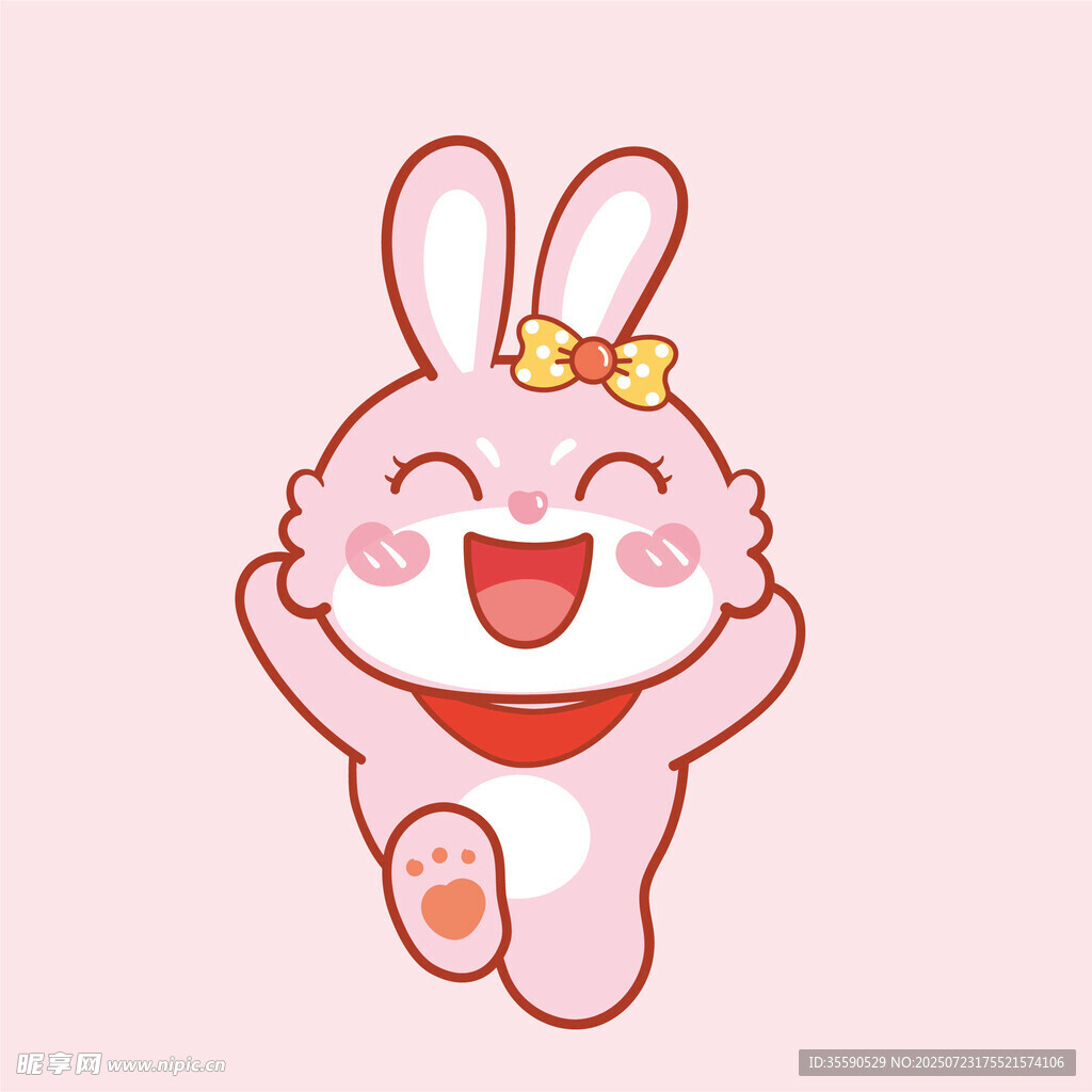 可爱微笑小兔