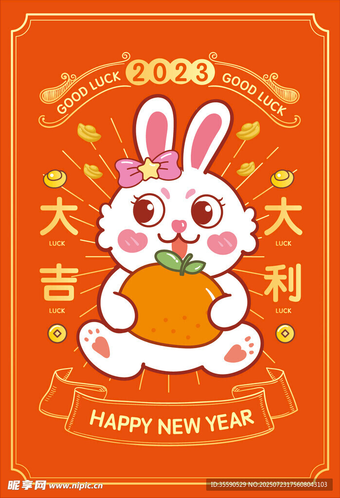 兔年大吉贺图