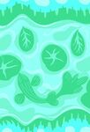 清新水底植物与小鱼图景