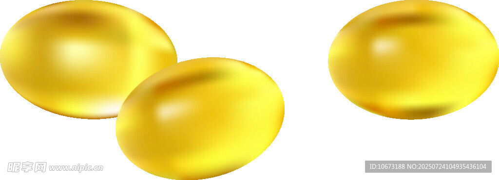 三颗金黄圆润软胶囊