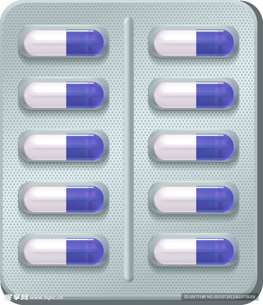 蓝白双色药片包装
