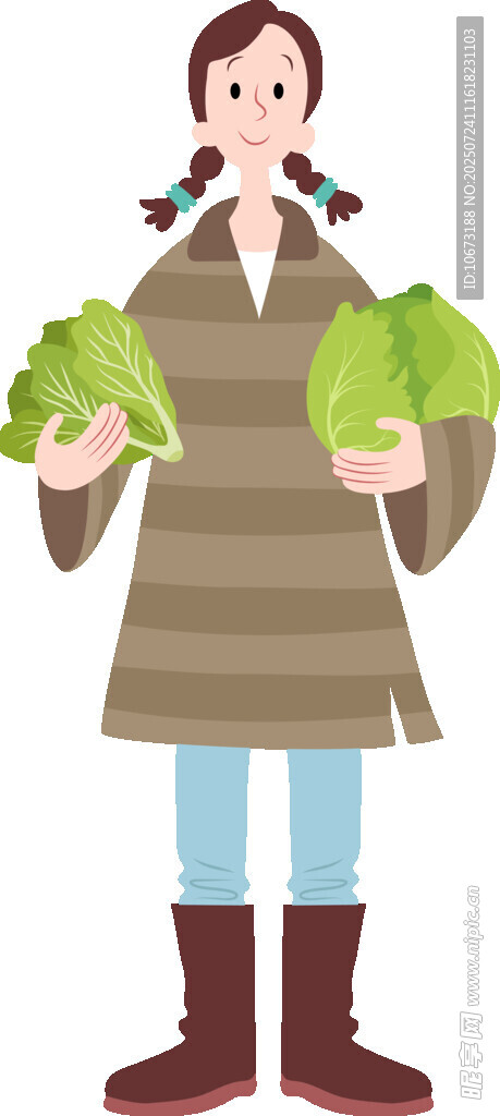 女孩手持卷心菜