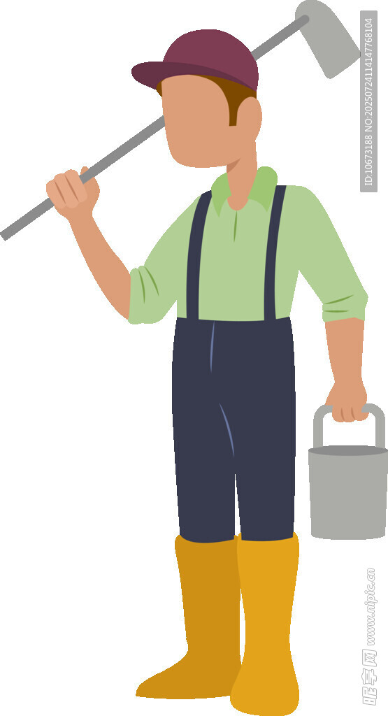 扛农具的农民