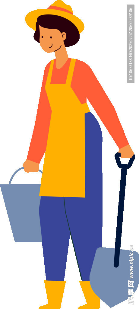 手持工具的劳作女性