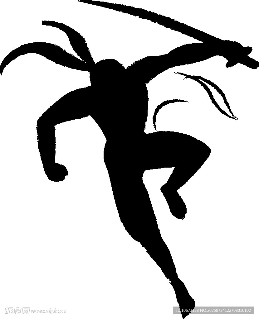 持剑武士剪影