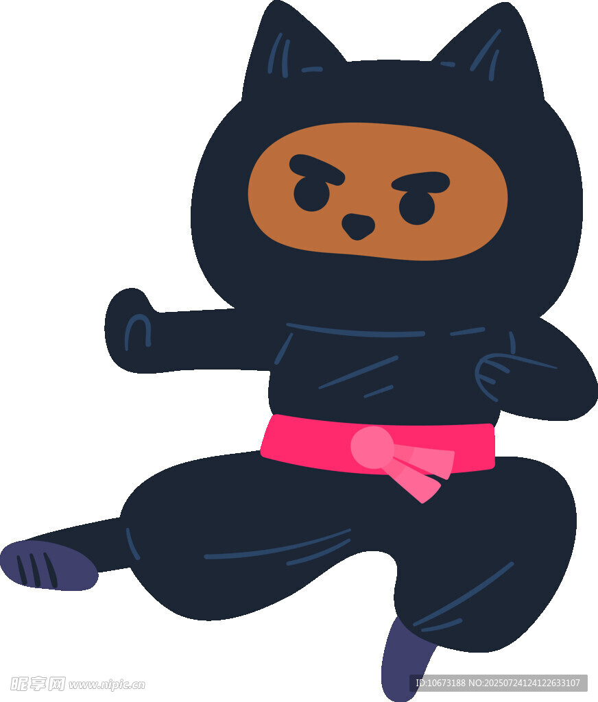 可爱黑猫忍者形象