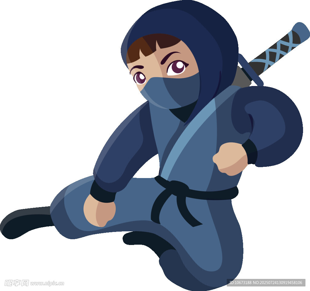 蓝色忍者武士准备出击