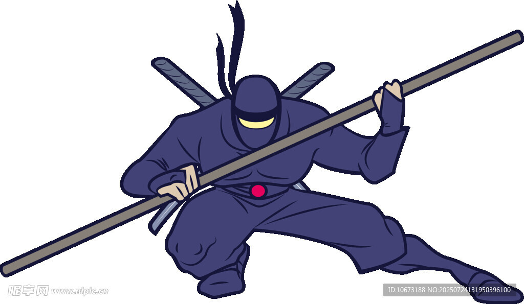忍者持棍准备出击