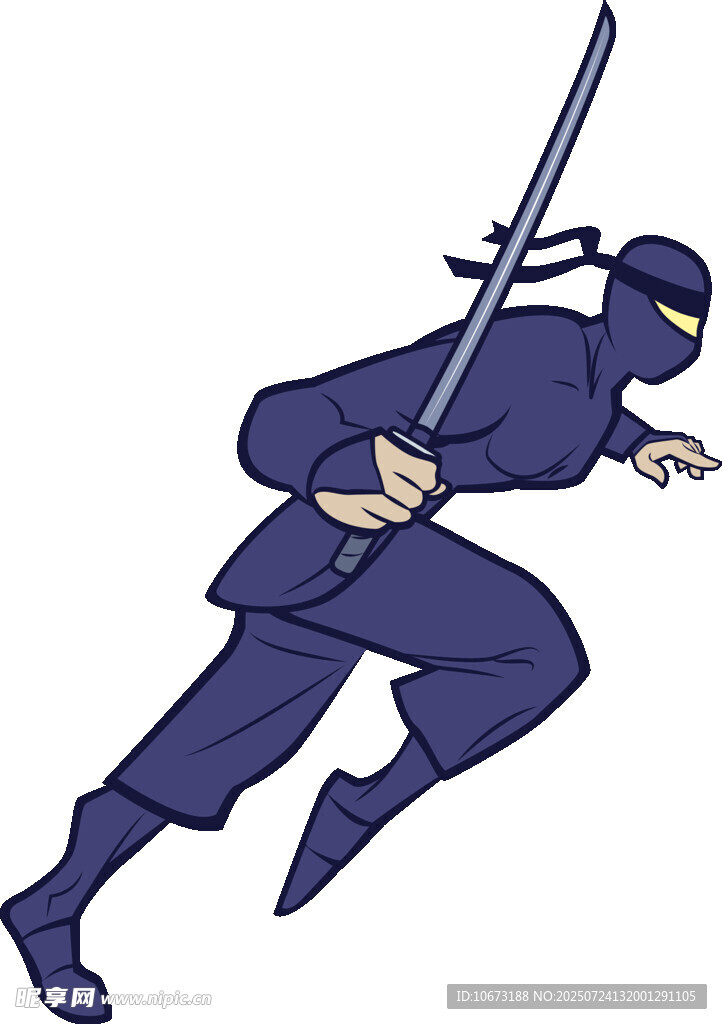 奔跑的忍者武士形象