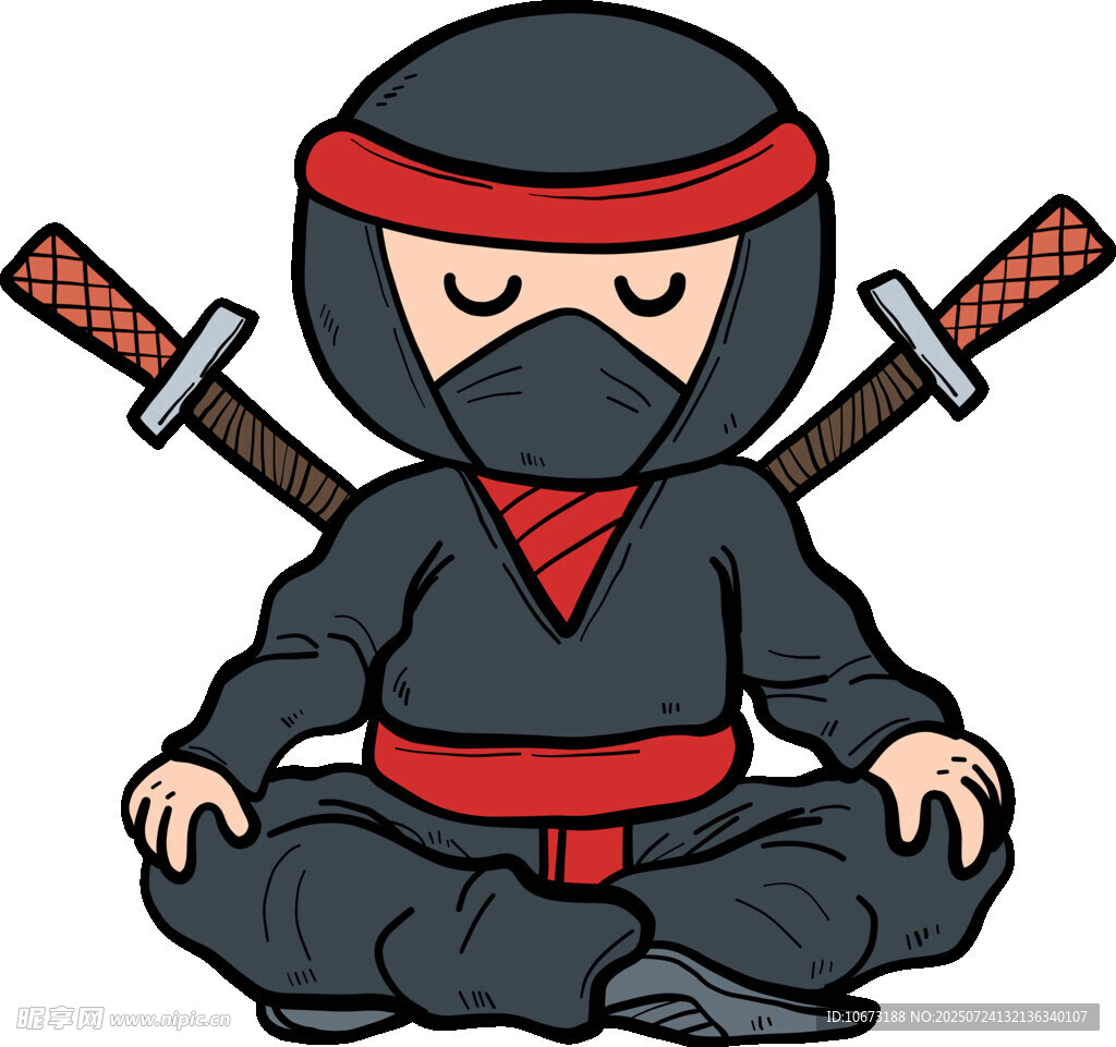 冥想中的忍者武士