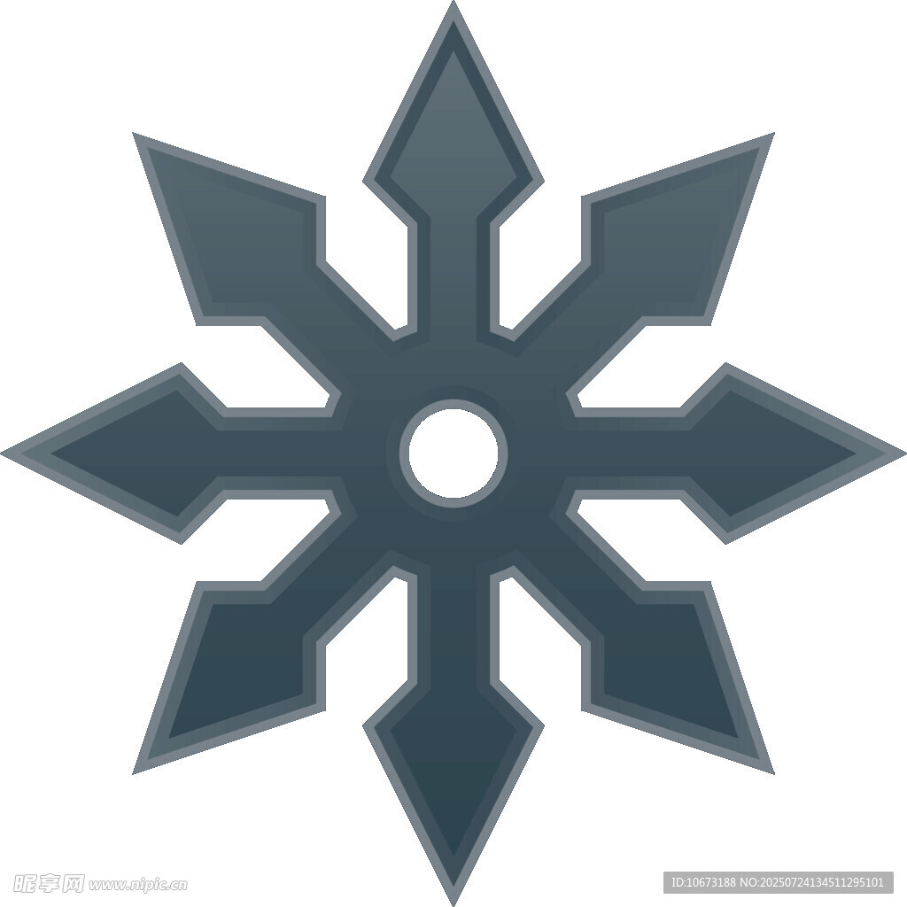 蓝色雪花形状图标