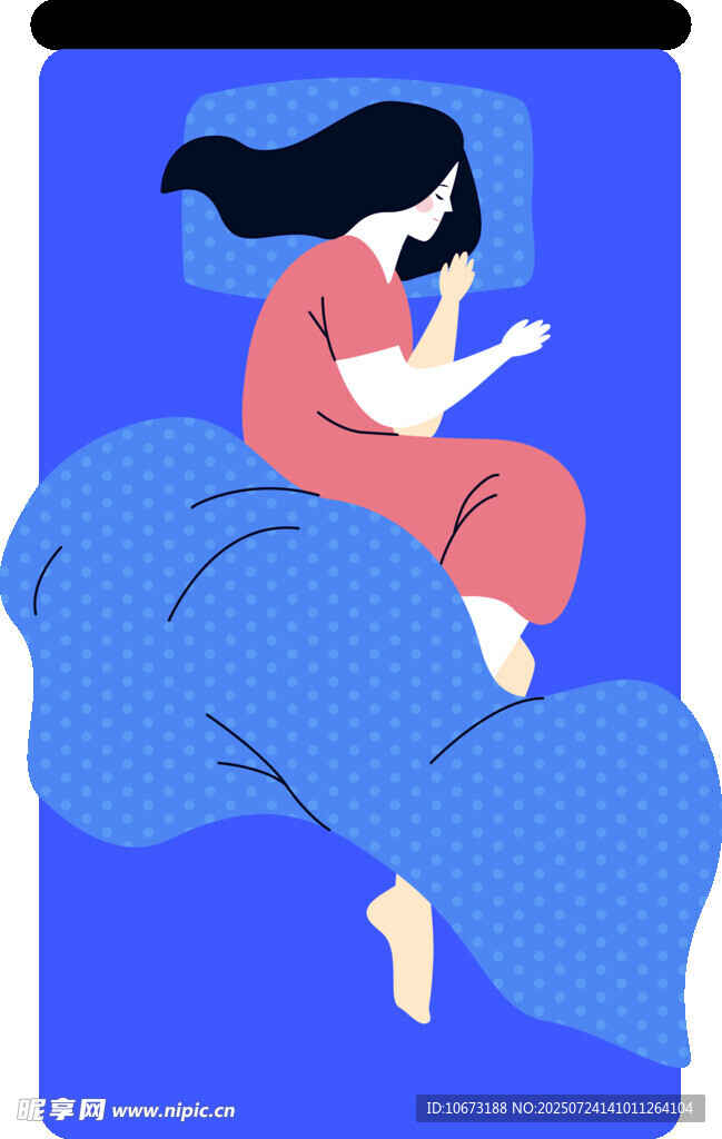 床上女子惬意玩手机