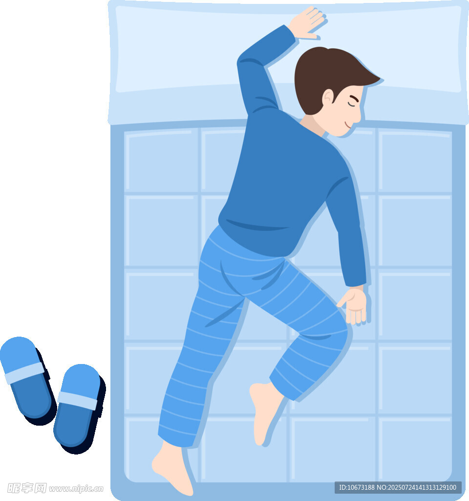 男子睡梦中踢腿姿势