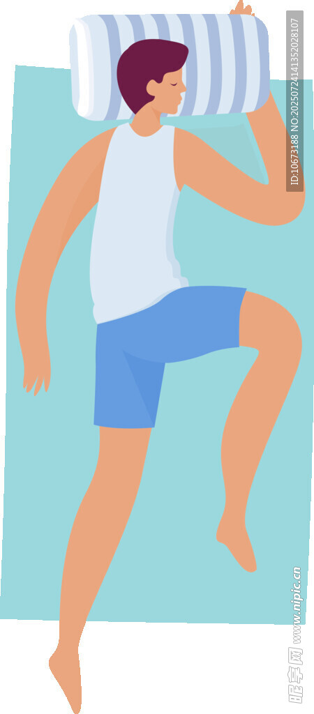 侧卧睡眠的男性形象
