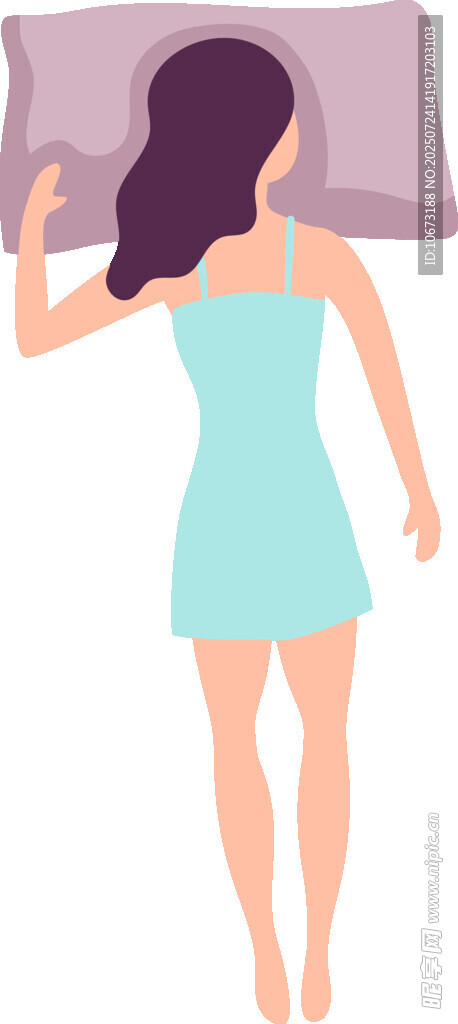 侧卧女子恬静睡眠姿态