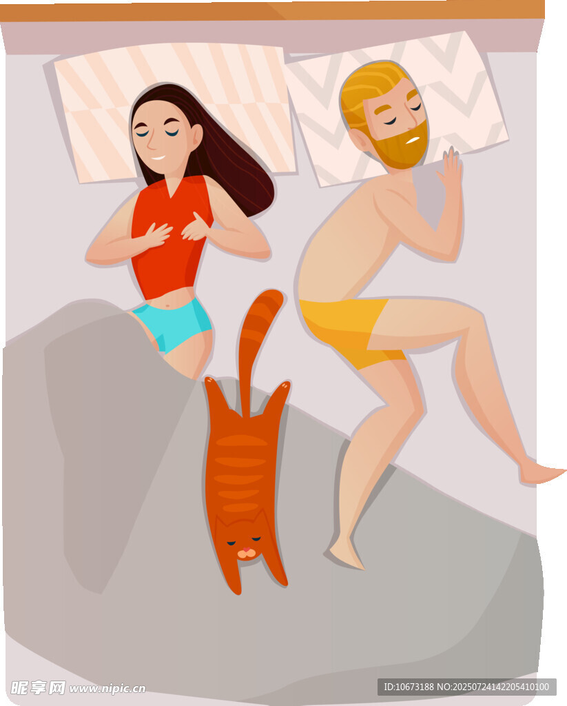 夫妻床上睡