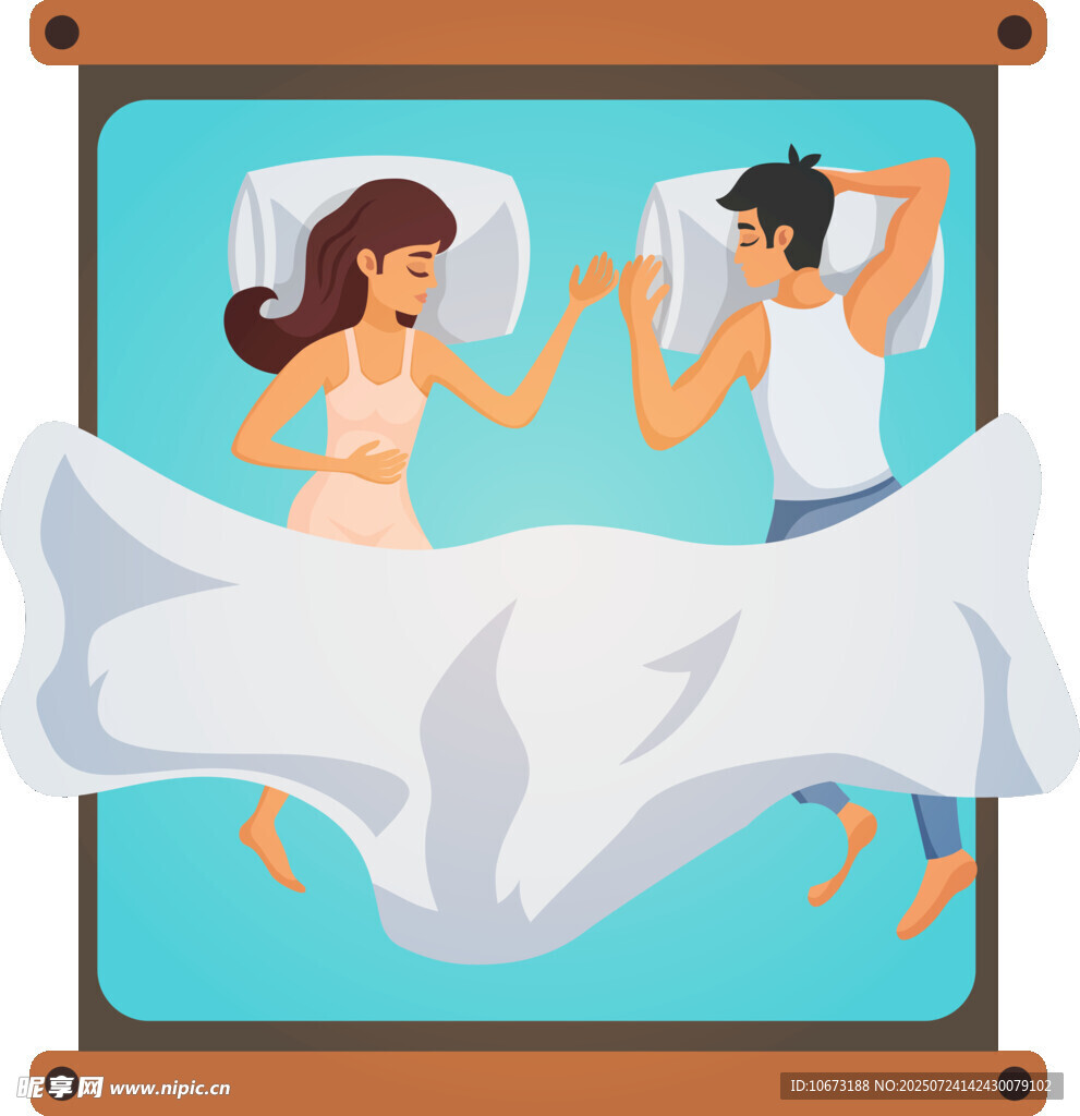 夫妻睡眠时争抢被子场景