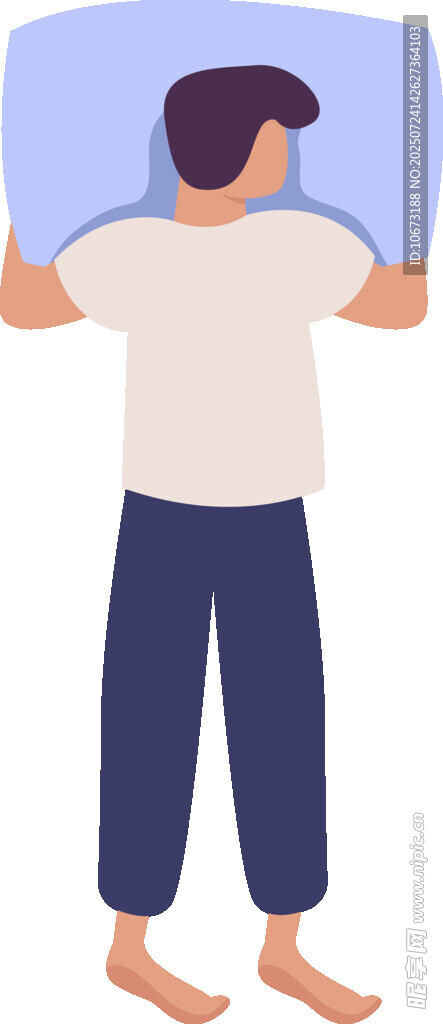 男子伸展懒腰放松姿态