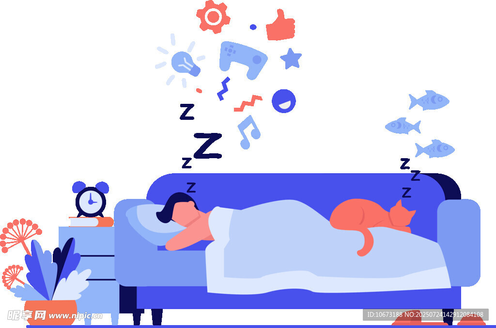 猫咪惬意入眠的温馨场景