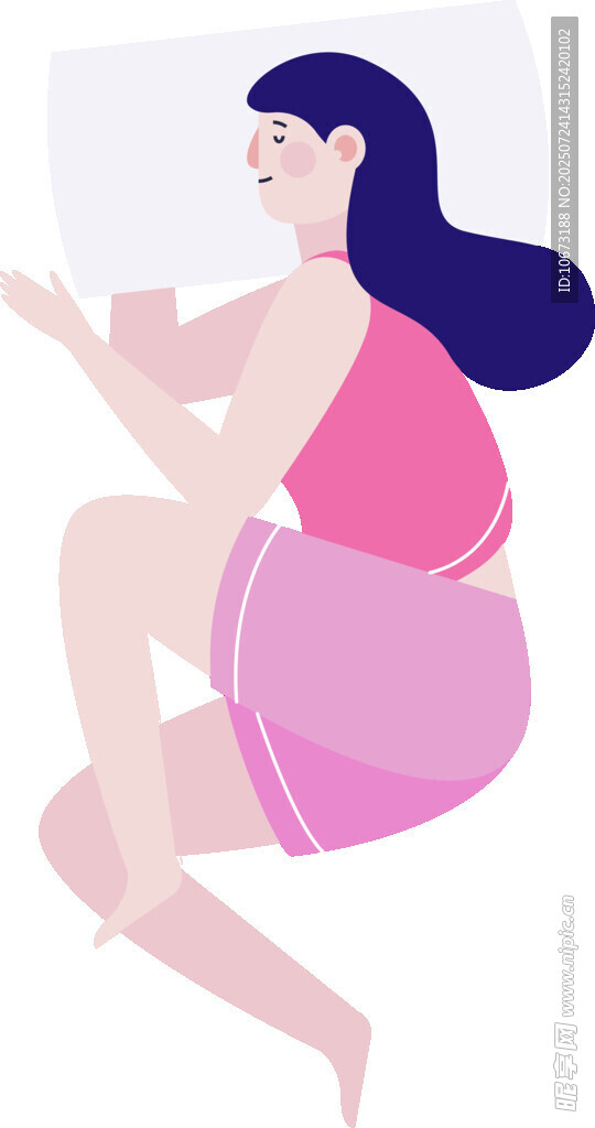 侧卧玩手机的胖女孩