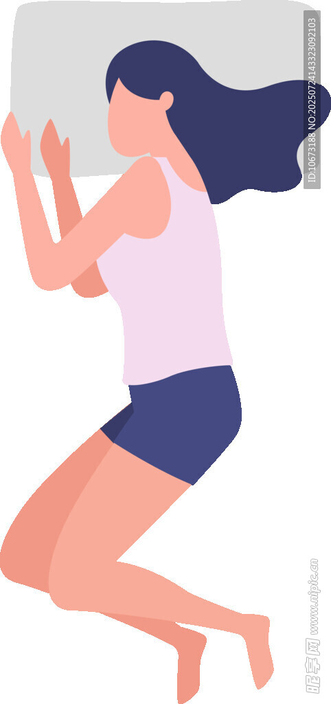 女子侧卧床上玩手机