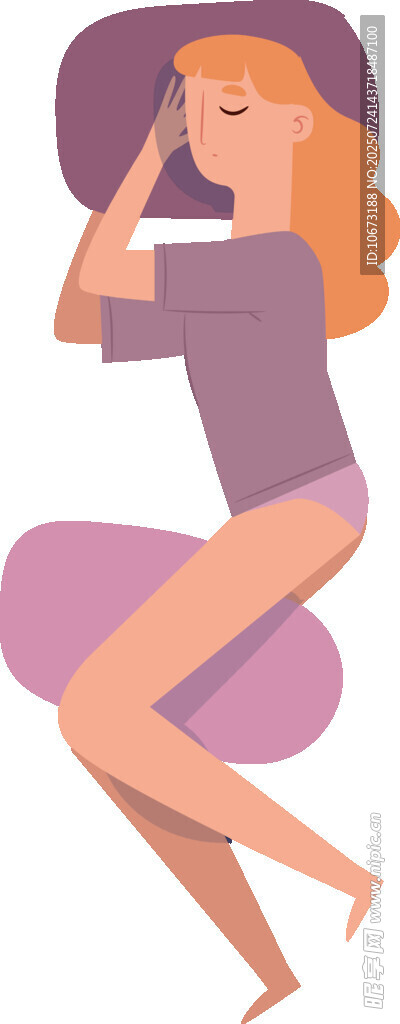 侧卧放松的女性