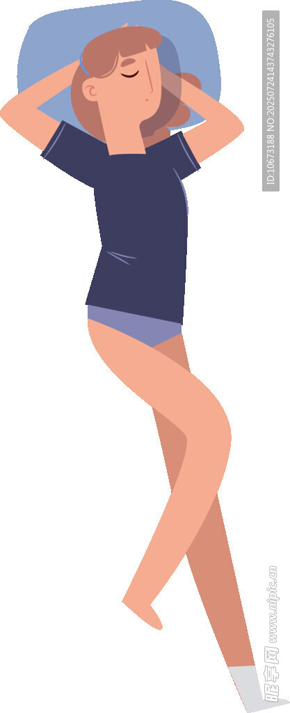 侧卧休息的女性