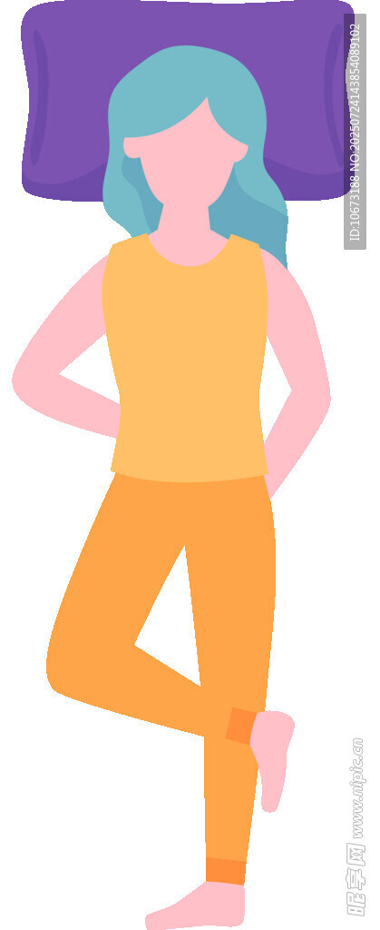 女子惬意躺卧放松姿态