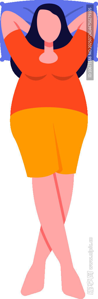 坐姿放松的胖女孩