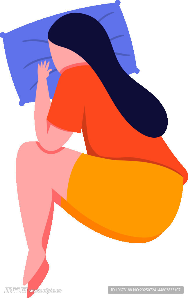 侧卧女子
