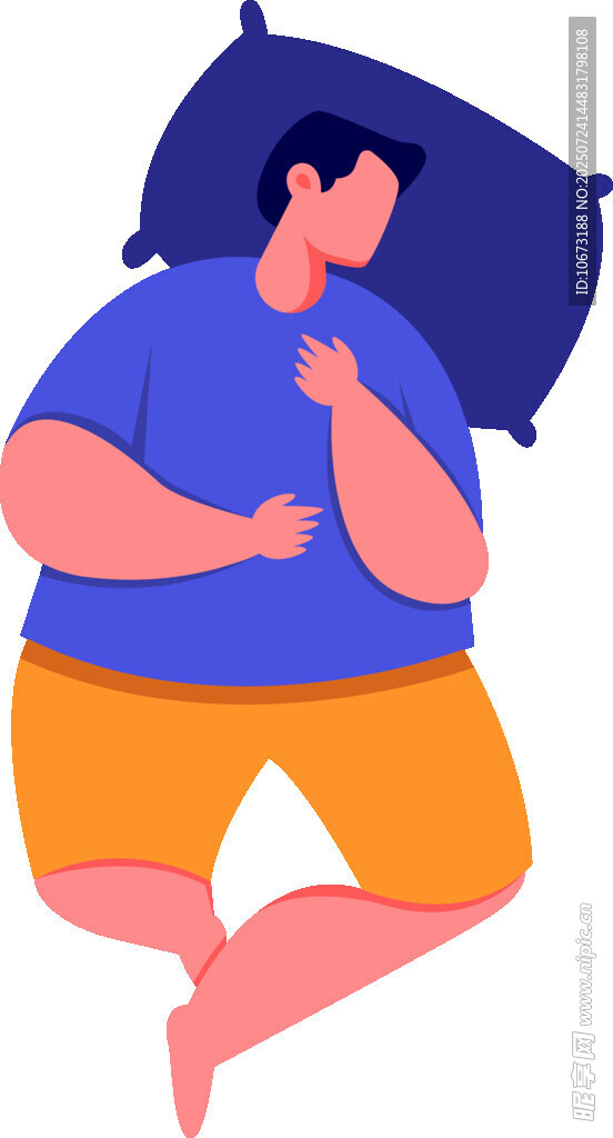 熟睡的胖男子