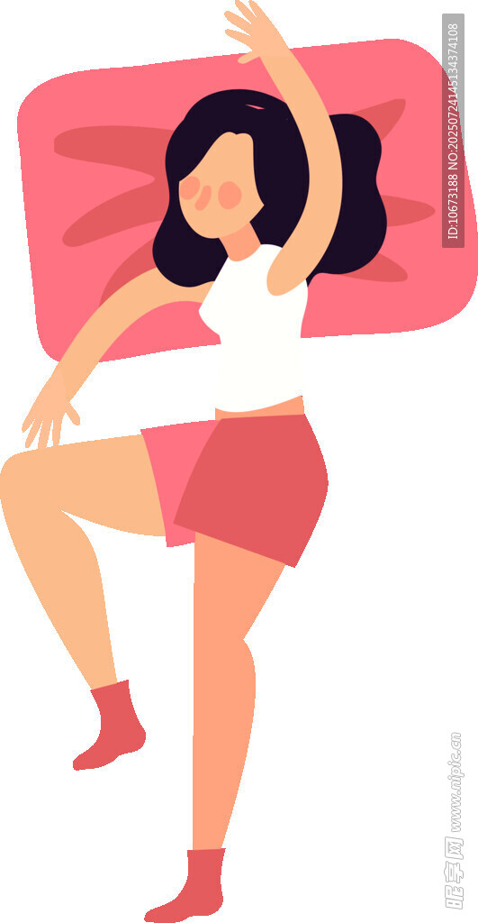 女孩惬意躺卧享受休闲时光