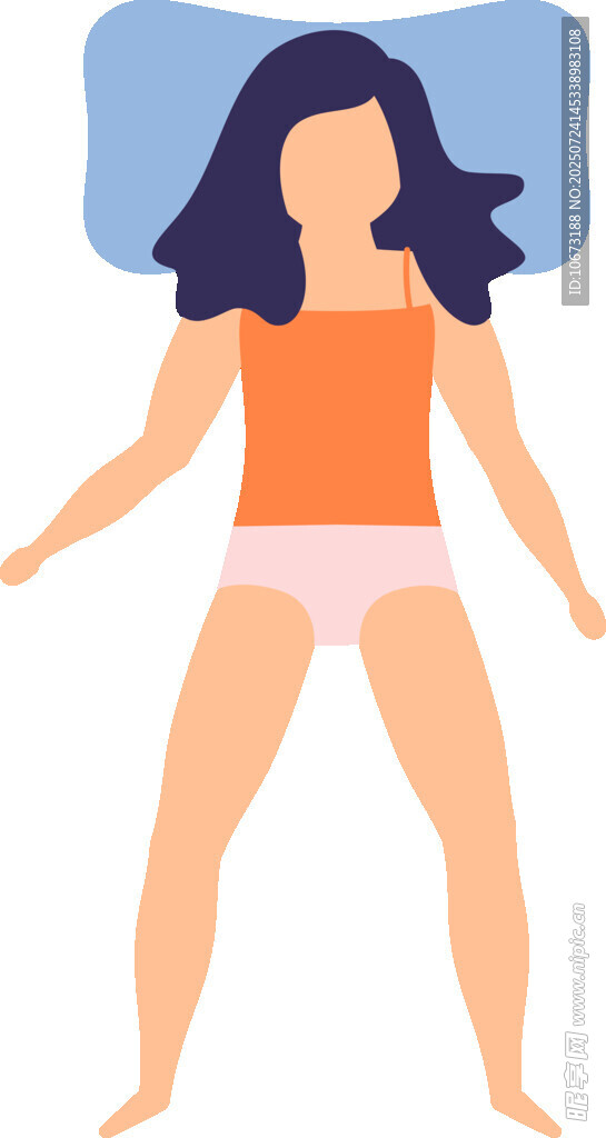 仰卧女性放松姿态