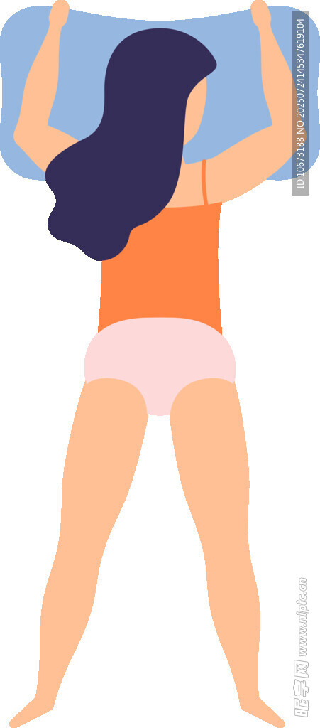 女子惬意伸展放松身姿