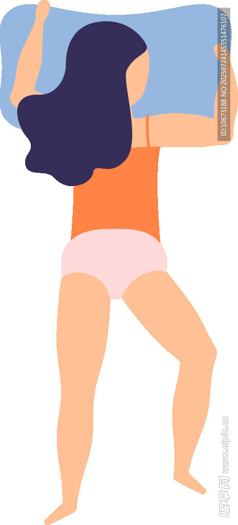 女子惬意伸展身姿