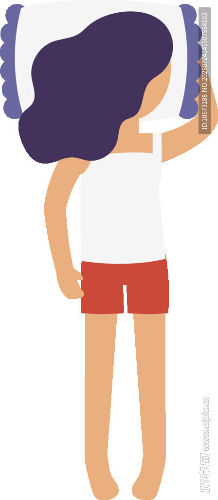 女孩抬手整理长发