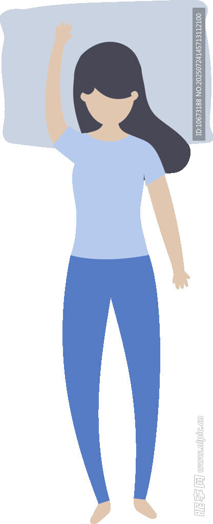 女孩惬意伸懒腰放松时刻