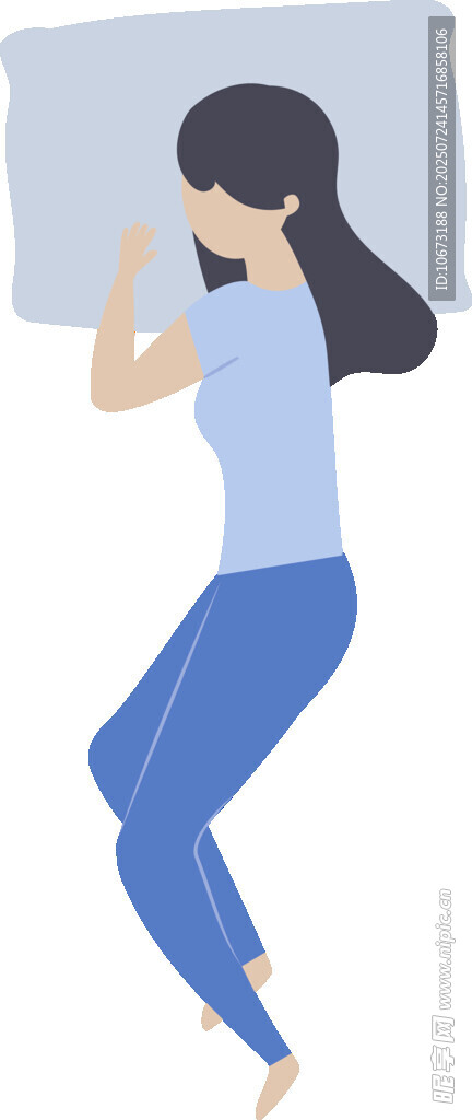 女子侧卧睡眠姿态图