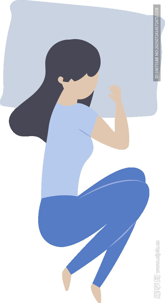 侧卧女子安静入眠